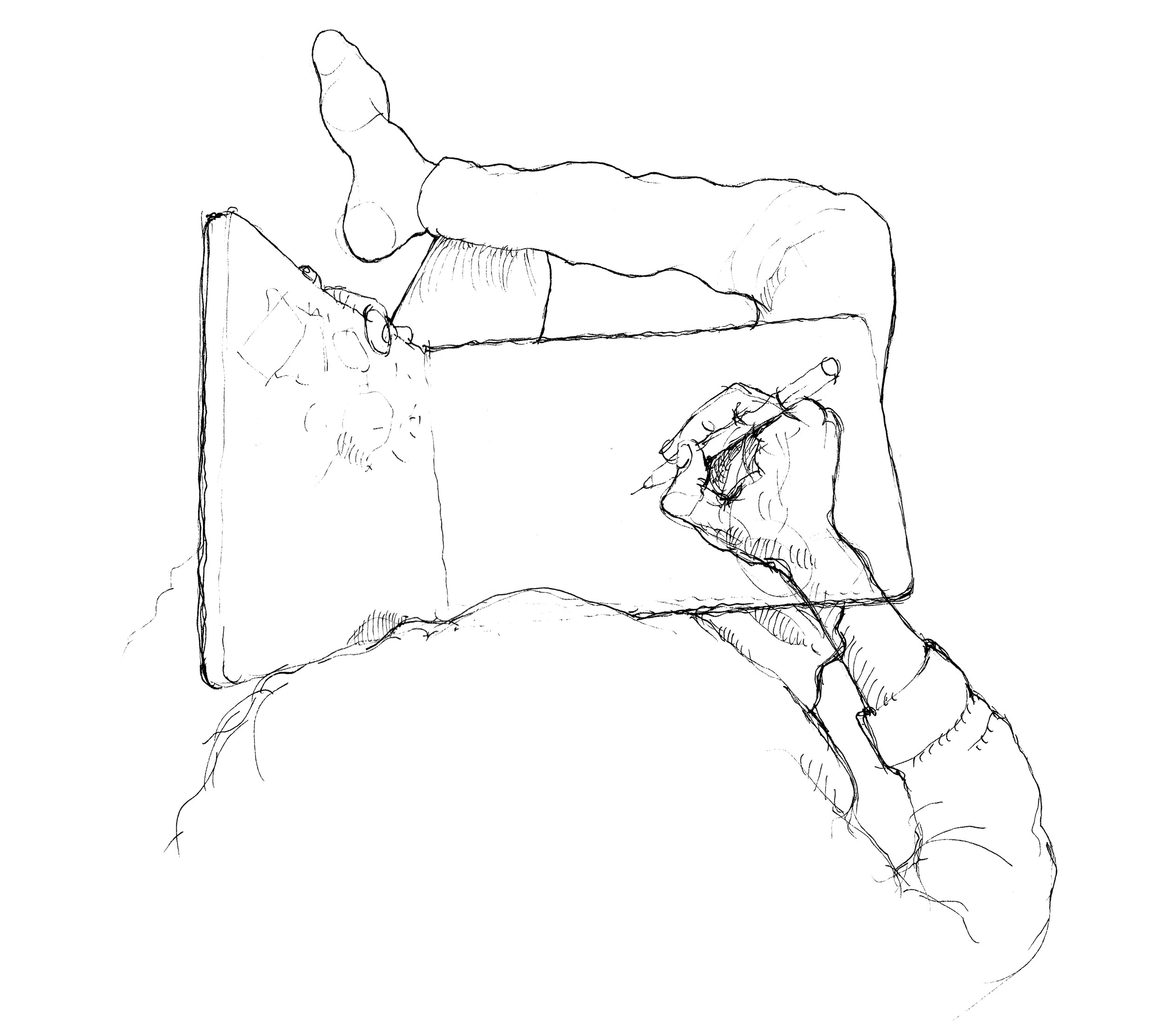 Sketch of a Christmas tree.