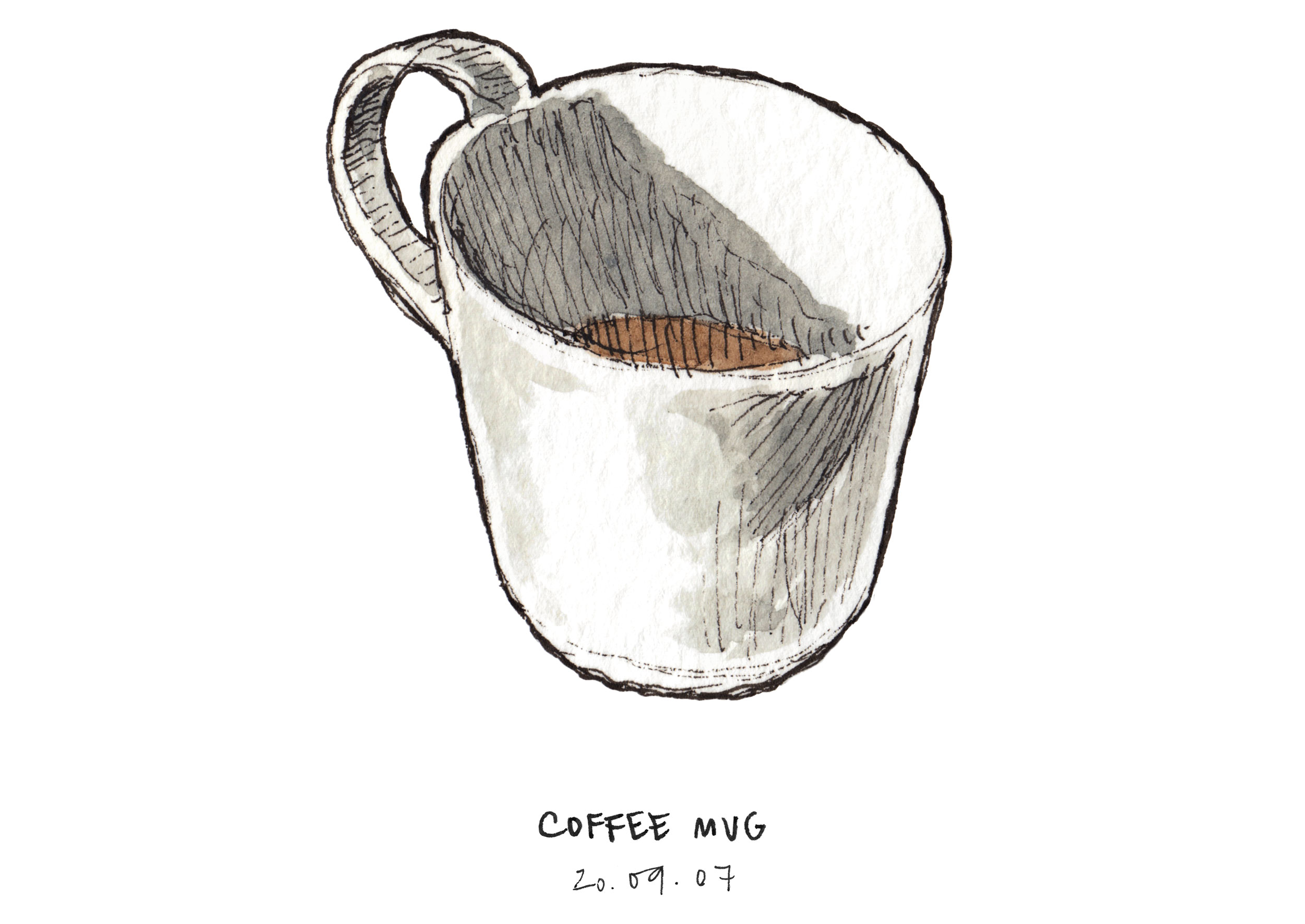 Sketch of a coffee mug.