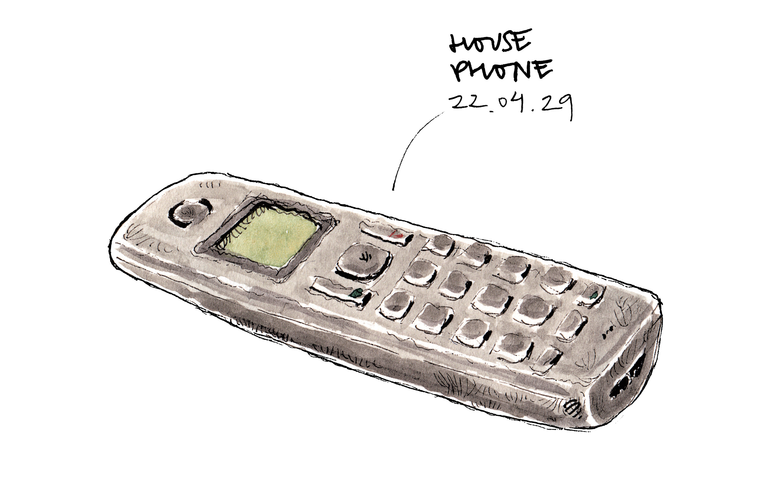Sketch of a wireless phone.